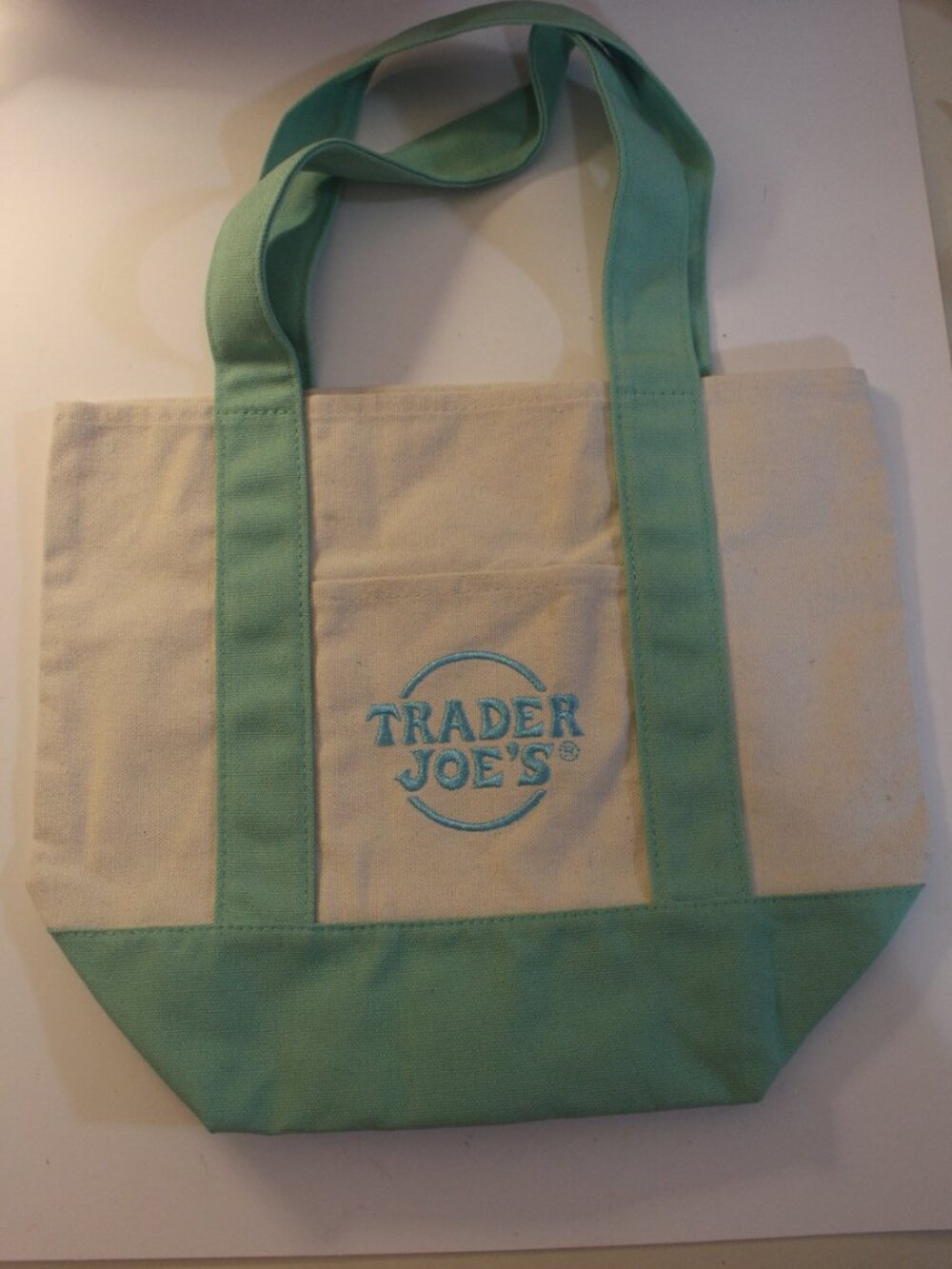 Trader Joe’s Mint Green Mini Pastel Canvas Tote Bag